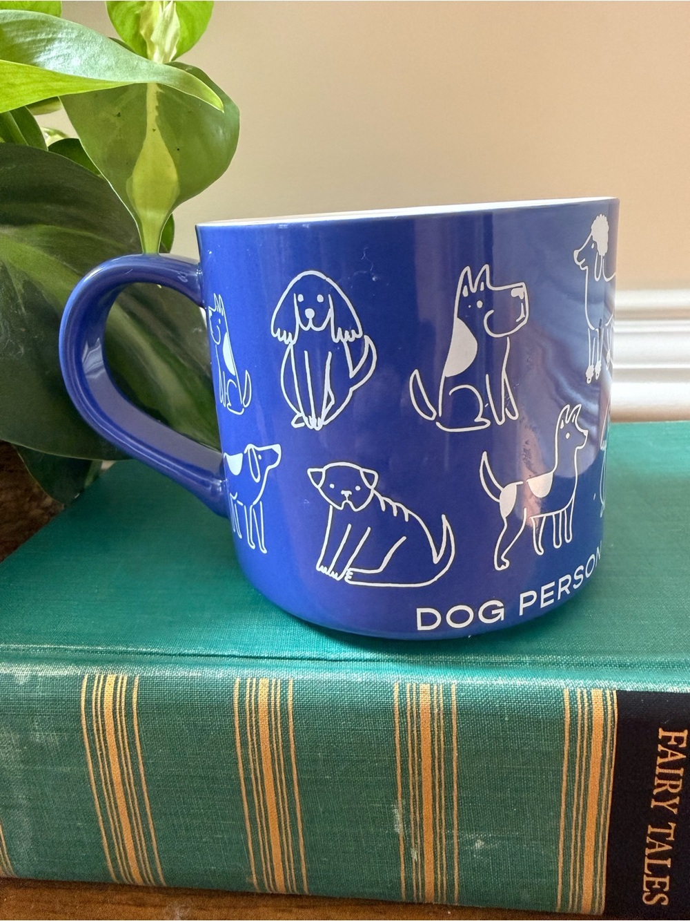 Parker Lane Blue DOG PERSON Ceramic Coffee Mug - 16 oz